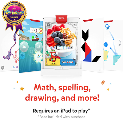 Osmo - Genius Starter Kit, Ages 6-10 - Math, Spelling, Creativity & More - STEM Toy Educational Learning Games (Osmo Base Included)