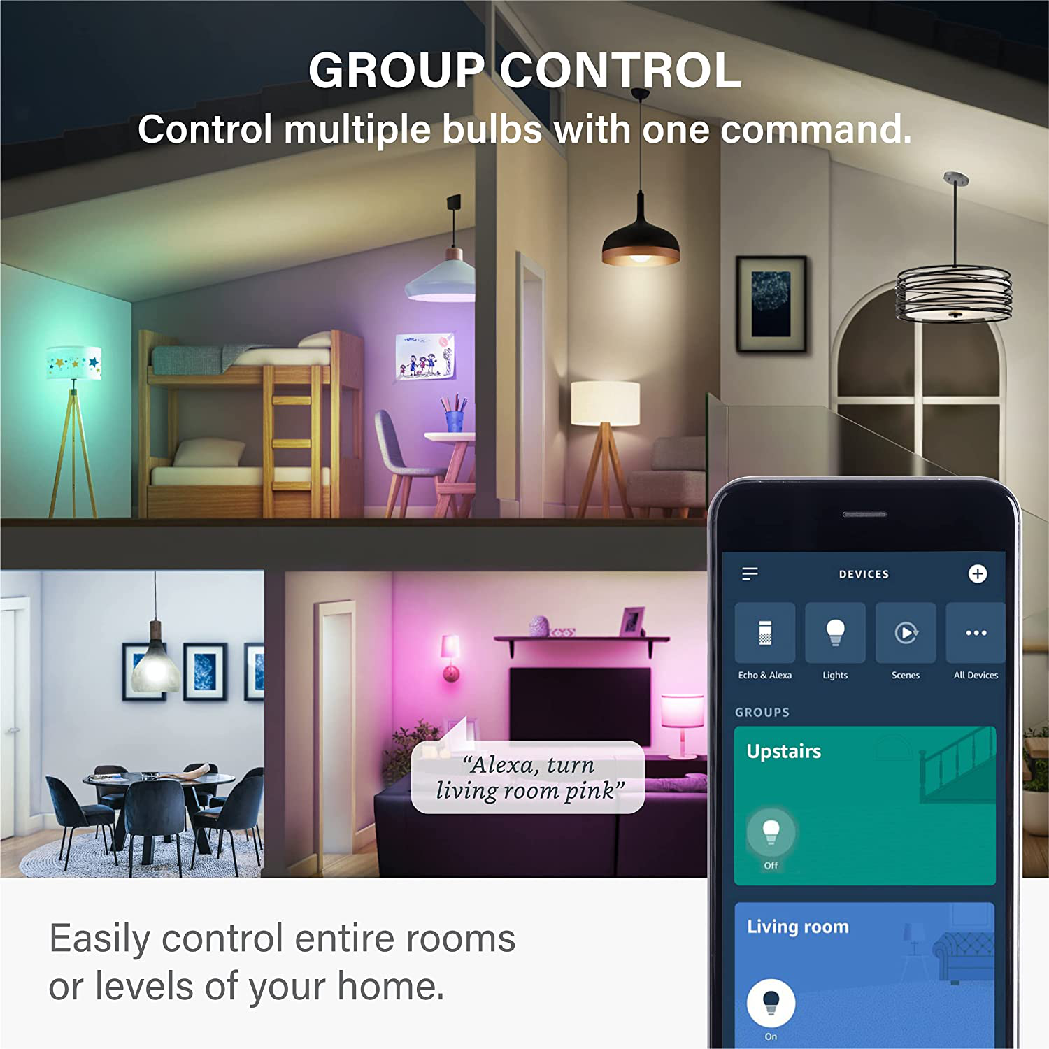 Sengled Smart Light Bulbs, Color Changing Alexa Light Bulb Bluetooth Mesh, Smart Bulbs That Work with Alexa Only, Dimmable LED Bulb A19 E26 Multicolor, High CRI, High Brightness, 9W 800LM, 1Pack