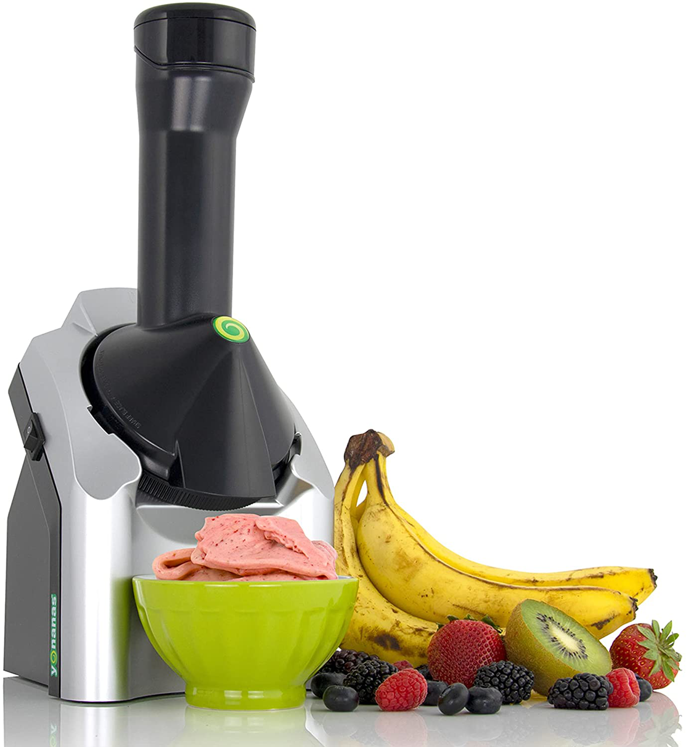 Yonanas Classic Original Healthy Dessert Fruit Soft Serve Maker, 200-Watt, Silver