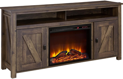 Ameriwood Home Farmington Electric Fireplace TV Console for Tvs up to 60", Rustic