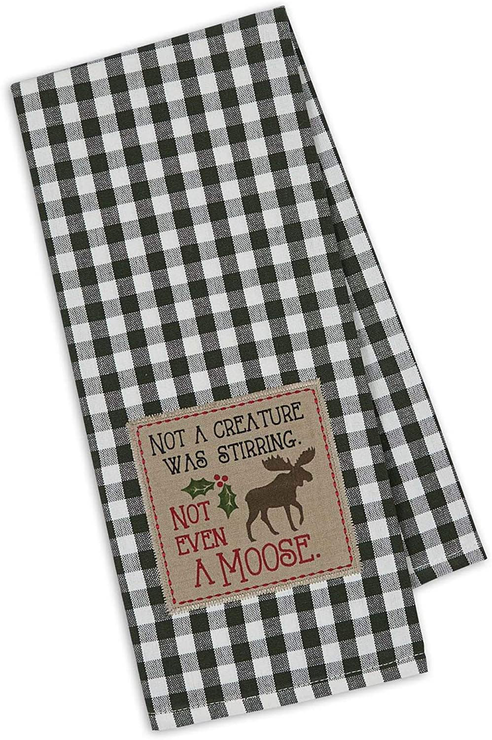 DII Cotton Christmas Holiday Dish Towels, 18X28" Set of 3, Decorative Oversized Embroidered Kitchen Towels, Perfect Home and Kitchen Gift-Cabin Christmas