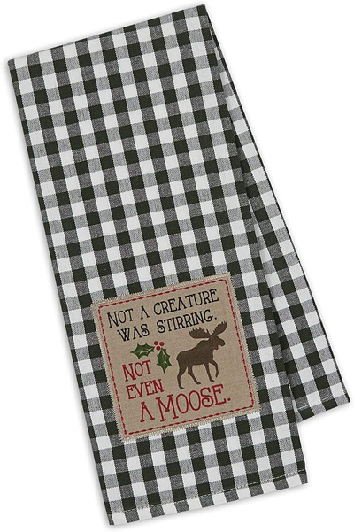 DII Cotton Christmas Holiday Dish Towels, 18X28" Set of 3, Decorative Oversized Embroidered Kitchen Towels, Perfect Home and Kitchen Gift-Cabin Christmas