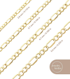Jewelry Atelier Gold Chain Necklace Collection - 14K Solid Yellow Gold Filled Figaro Chain Necklaces for Women and Men with Different Sizes (2.8Mm, 3.7Mm, 4.7Mm, 5.6Mm)