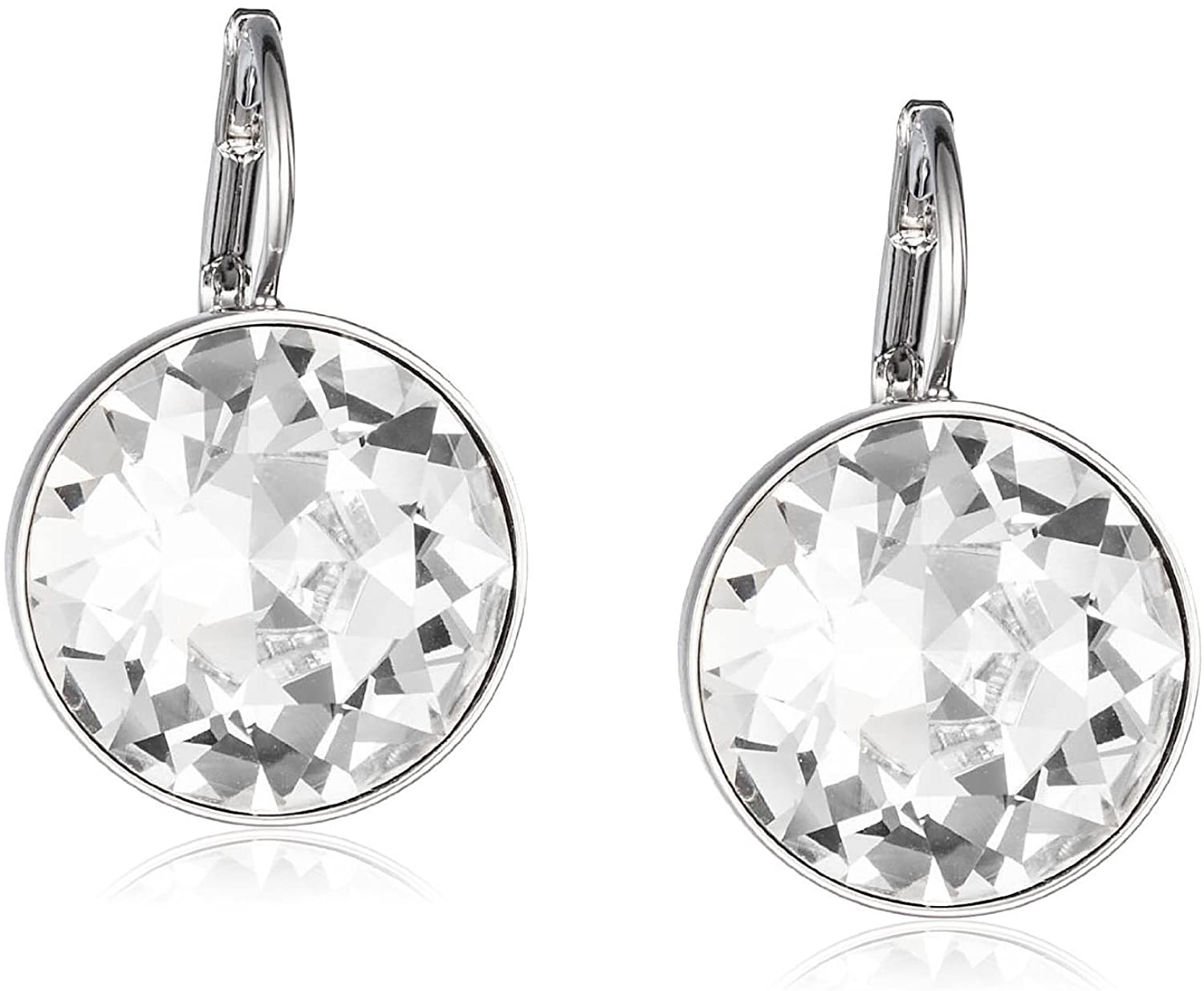 Swarovski Authentic Bella Rhodium Plated Charming White Pierced Mini Earrings