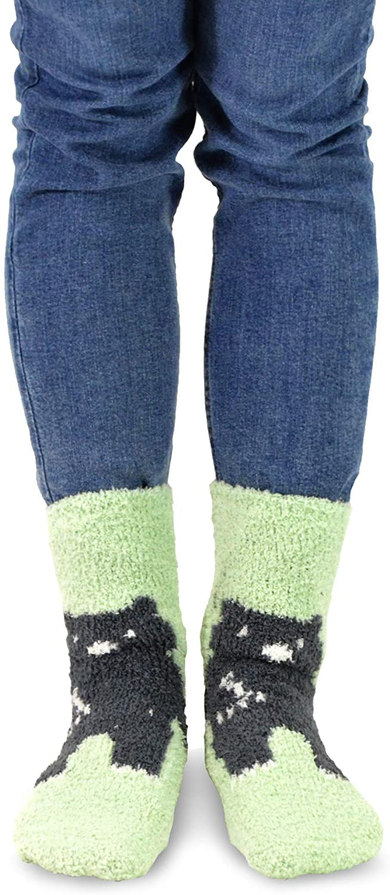 Teehee Winter Holiday Fun Fuzzy Crew Socks for Women 9-Pair with Gift Box
