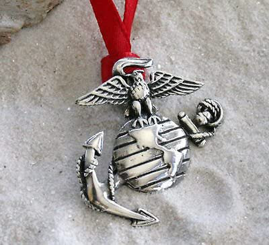 Trilogy Jewelry Pewter USMC Marine Corps Insignia Semper Fi Christmas Ornament and Holiday Decoration