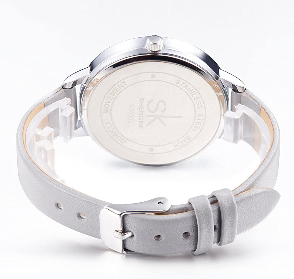 SHENGKE Women Watches Leather Band Luxury Quartz Watches Girls Ladies Wristwatch Relogio Feminino