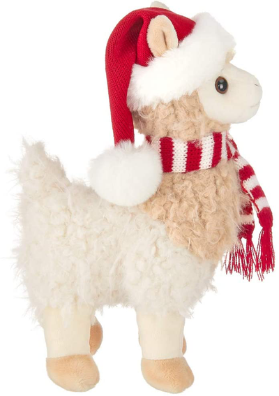 Bearington Holly Llama Plush Holiday Llama Stuffed Animal, 10 Inches