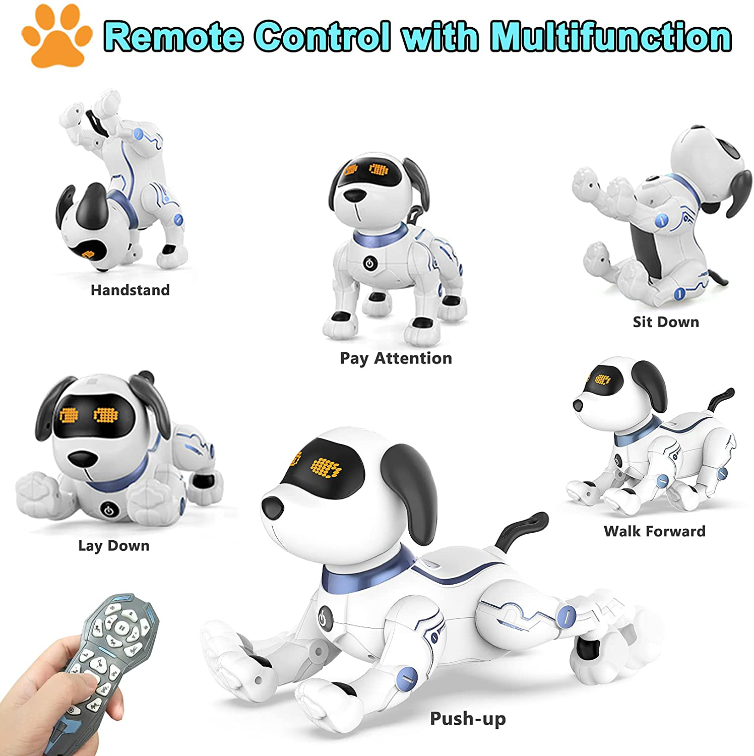 Robot Dog Toy for Kids, OKK Remote Control Robot Toy Dog and Programmable Toy Robot, Smart Dancing Walking RC Robot Puppy, Interactive Voice Control Toys, Electronic Pets Gift for Boys Girls