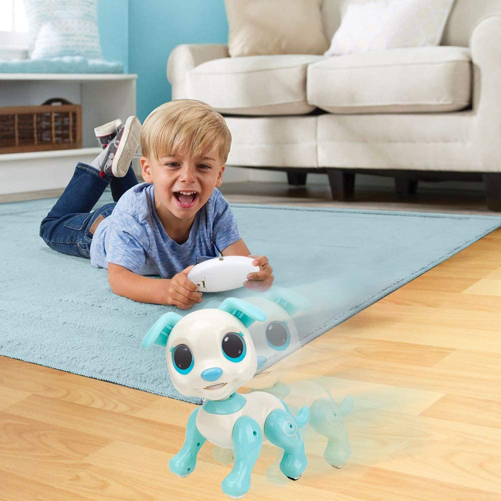 BIRANCO. RC Dog, Electronic Pets - Remote Control, Gesture Control, STEM Programmable Actions, Walk and Bark, Fun Puppy Toys for Boys and Girls, Ages 3 and up (White)