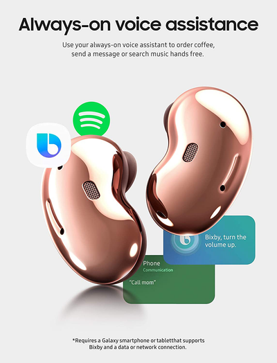 SAMSUNG Galaxy Buds Live True Wireless Earbuds US Version Active Noise Cancelling Wireless Charging Case Included, Mystic Bronze