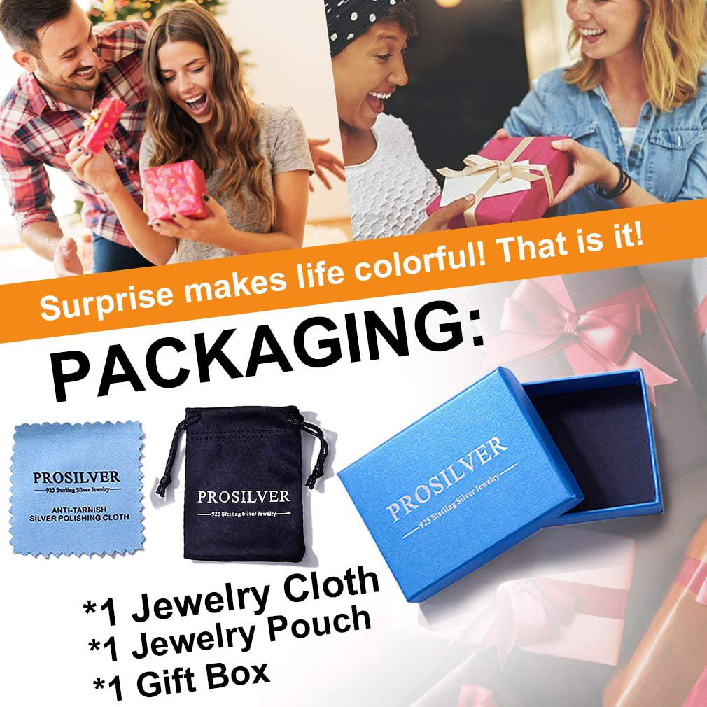 PROSTEEL 925 Sterling Silver Cuban Link Chain/Figaro Chain/Rope Chain, Solid Silver Necklace for Women Men, 14"/18"/20"/22"/24"/26"/28", Come Gift Box