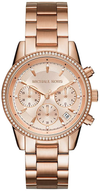Michael Kors Women'S Ritz Stainless Steel Watch with Crystal Topring