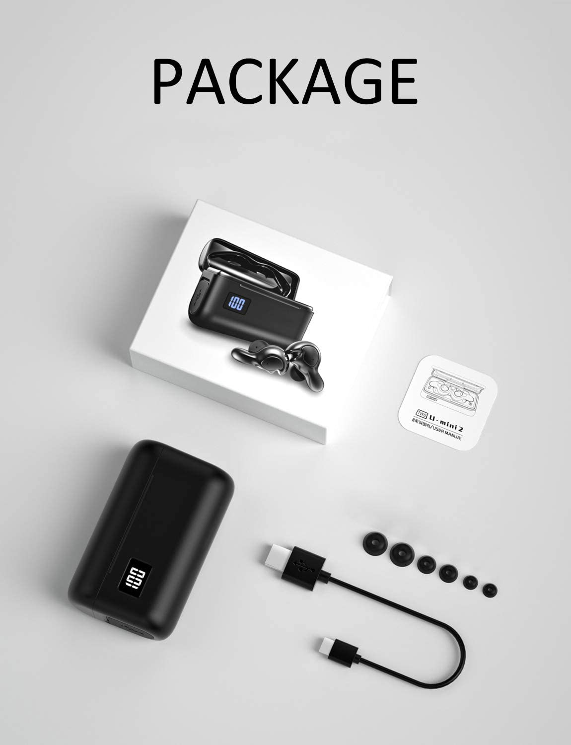 AMINY U-Mini True Wireless Earbuds Waterproof IPX7 Bluetooth Earbuds Wireless Headphones Bluetooth Headphones,Hifi 5.0 Wireless Earbuds 120Hrs Playing Time with Charging Case-Fireworks