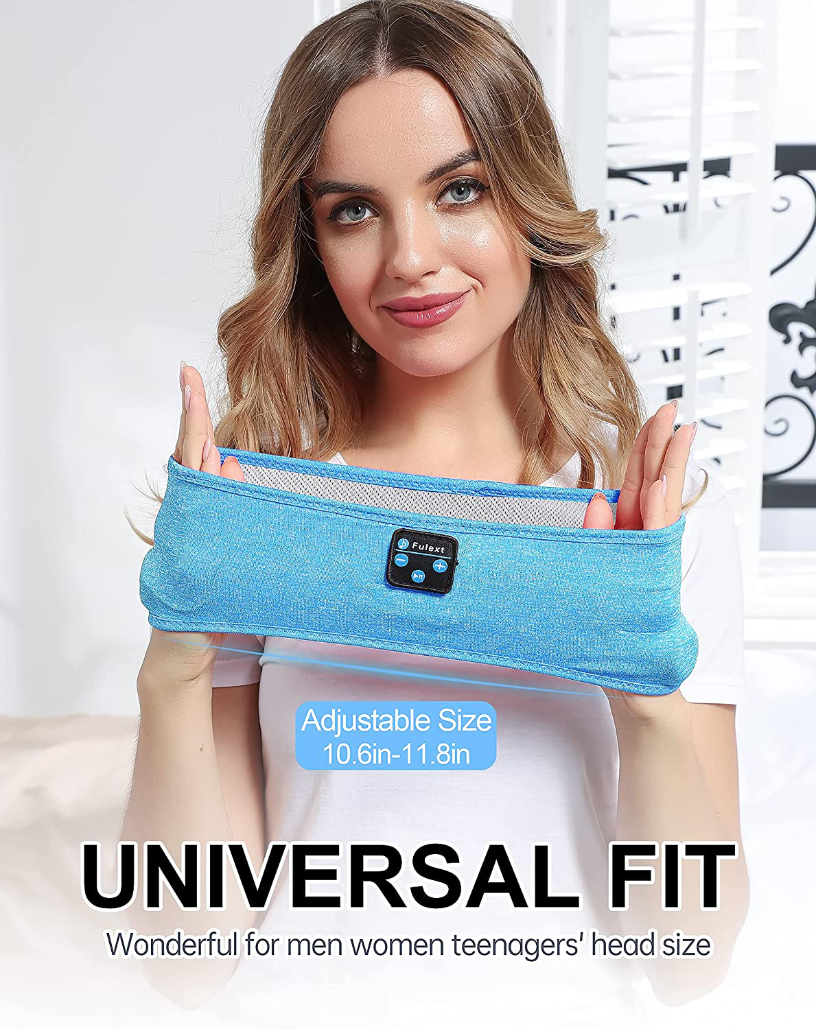 Sleep Headphones Bluetooth Headband, Perytong Upgrage Soft Sleeping Wireless Music Sport Headbands, Long Time Play Sleeping Headsets with Built in Speakers Perfect for Workout, Running, Yoga