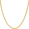 LIFETIME JEWELRY 2Mm Rope Chain Necklace 24K Real Gold Plated for Women and Men