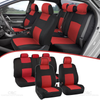 BDK Polypro Car Seat Covers Full Set in Red on Black – Front and Rear Split Bench Seat Protectors, Easy to Install, Universal Fit Interior Accessories for Auto Truck Van SUV