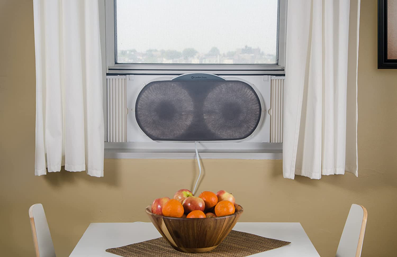 3-Speed 3-Function Expandable Reversible Twin Window Fan with Remote Control, Removable Cover