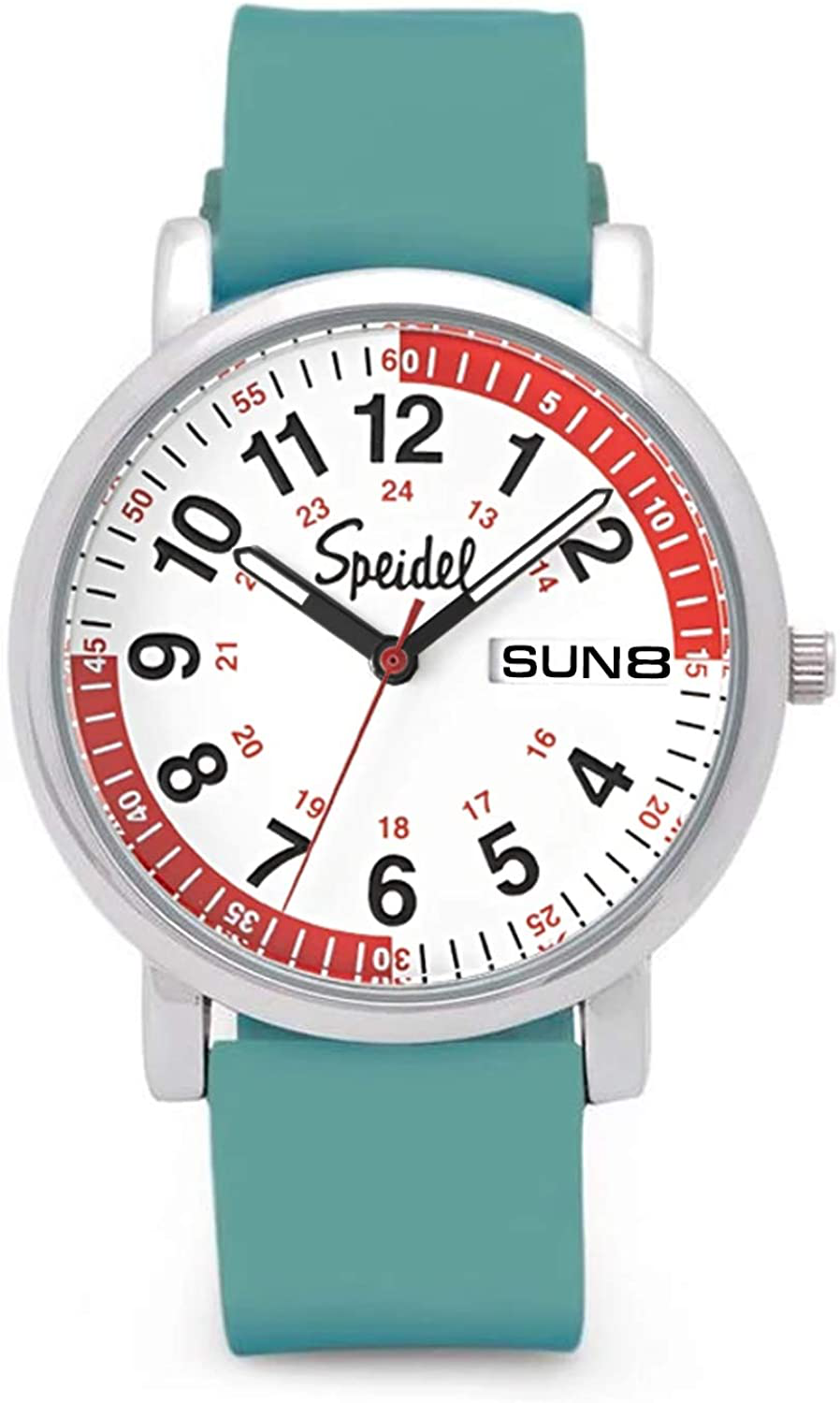 Speidel Scrub 30 Medical Watch Version 2 - Pulsometer, Date Window, 24 Hour Marks, Second Hand, Luminous Hands