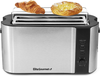 Elite Platinum ECT-3100 Cool Touch Long Slot Toaster with Extra Wide 1.25" Slots for Bagels, 6 Settings, Space Saving Design, Warming Rack, 4 Slice, Stainless Steel & Black