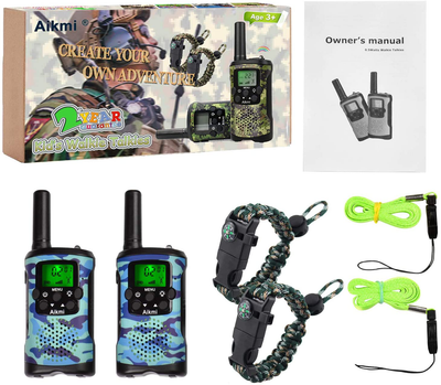 Aikmi Walkie Talkies for Kids 22 Channel 2 Way Radio 3 Miles Long Range Handheld Walkie Talkies Durable Toy Best Birthday Gifts for 6 Year Old Boys and Girls Fit Adventure Game Camping (Blue Camo 1)