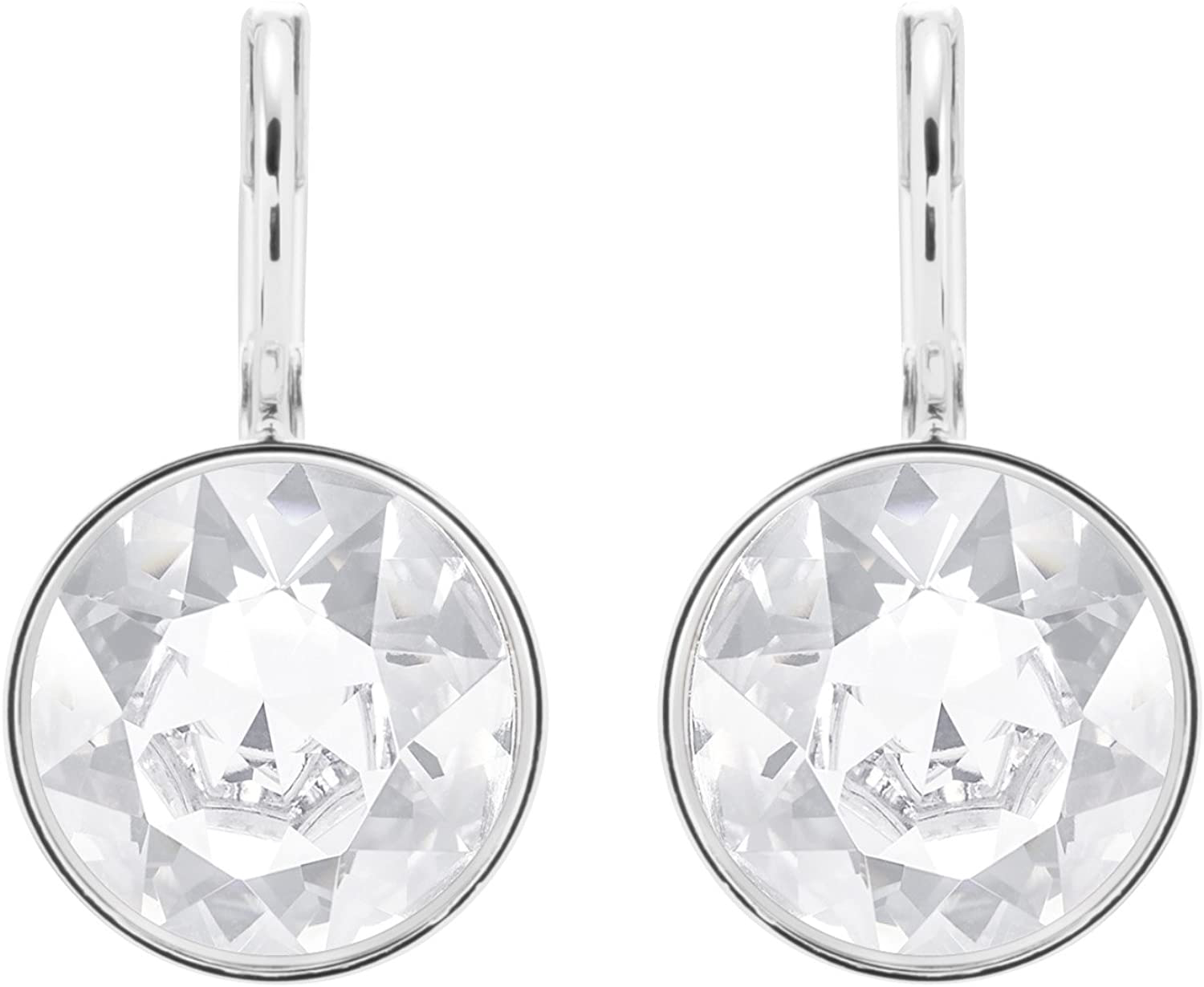 Swarovski Authentic Bella Rhodium Plated Charming White Pierced Mini Earrings