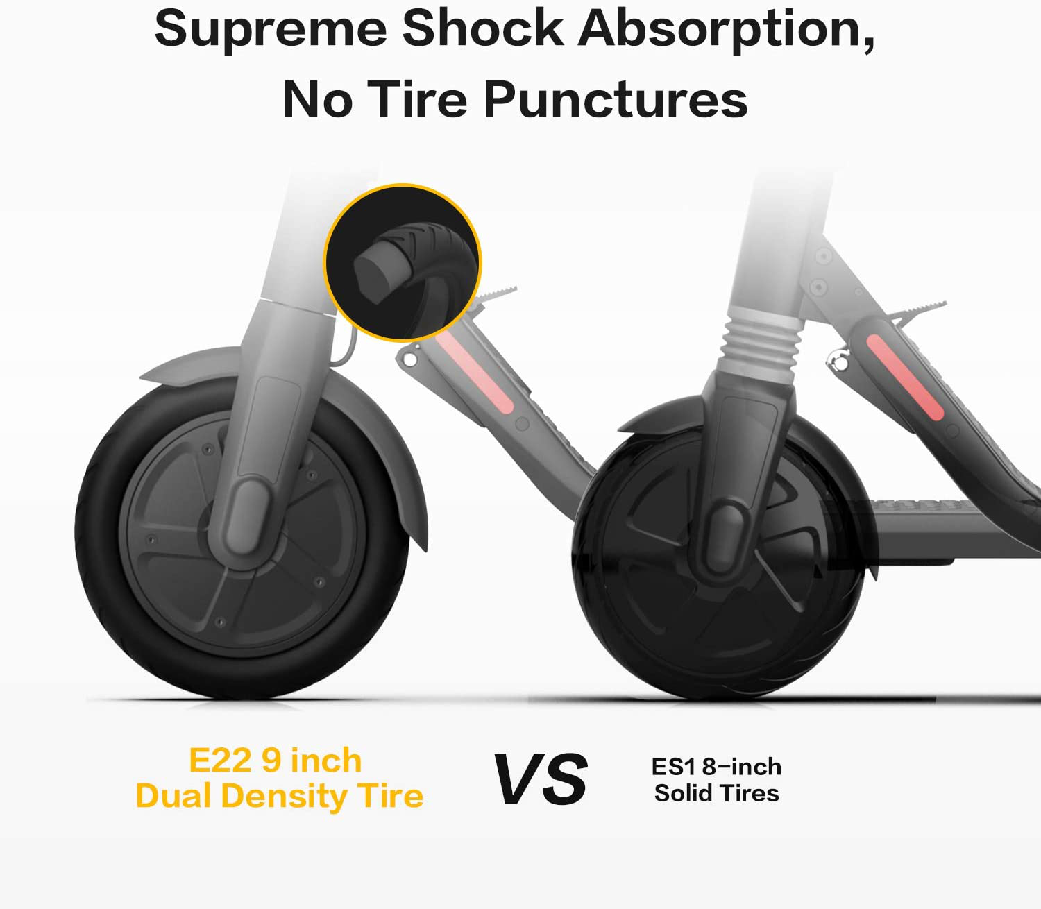 Segway Ninebot E22 E45 Electric Kick Scooter, Upgraded Motor Power, 9-Inch Dual Density Tires, Lightweight and Foldable