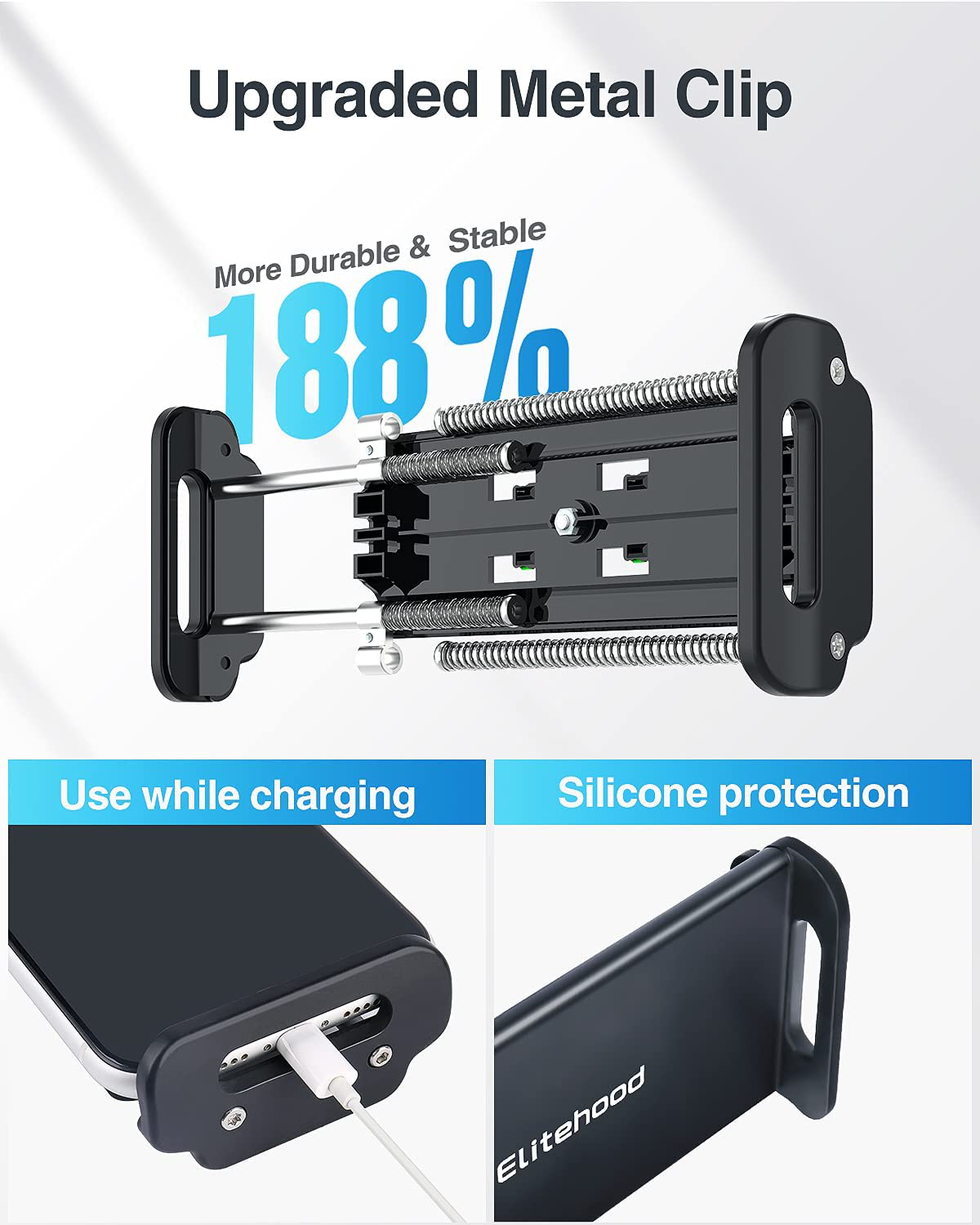 Elitehood Metal Ipad Tripod Stand & Adjustable 72’’ Gooseneck Tablet Floor Stand Holder, Heavy Duty Aluminum Ipad Floor Stand for Ipad Pro 12.9 11, Mini, Air, Iphone and 4.7-12.9" Tablets Cell Phones