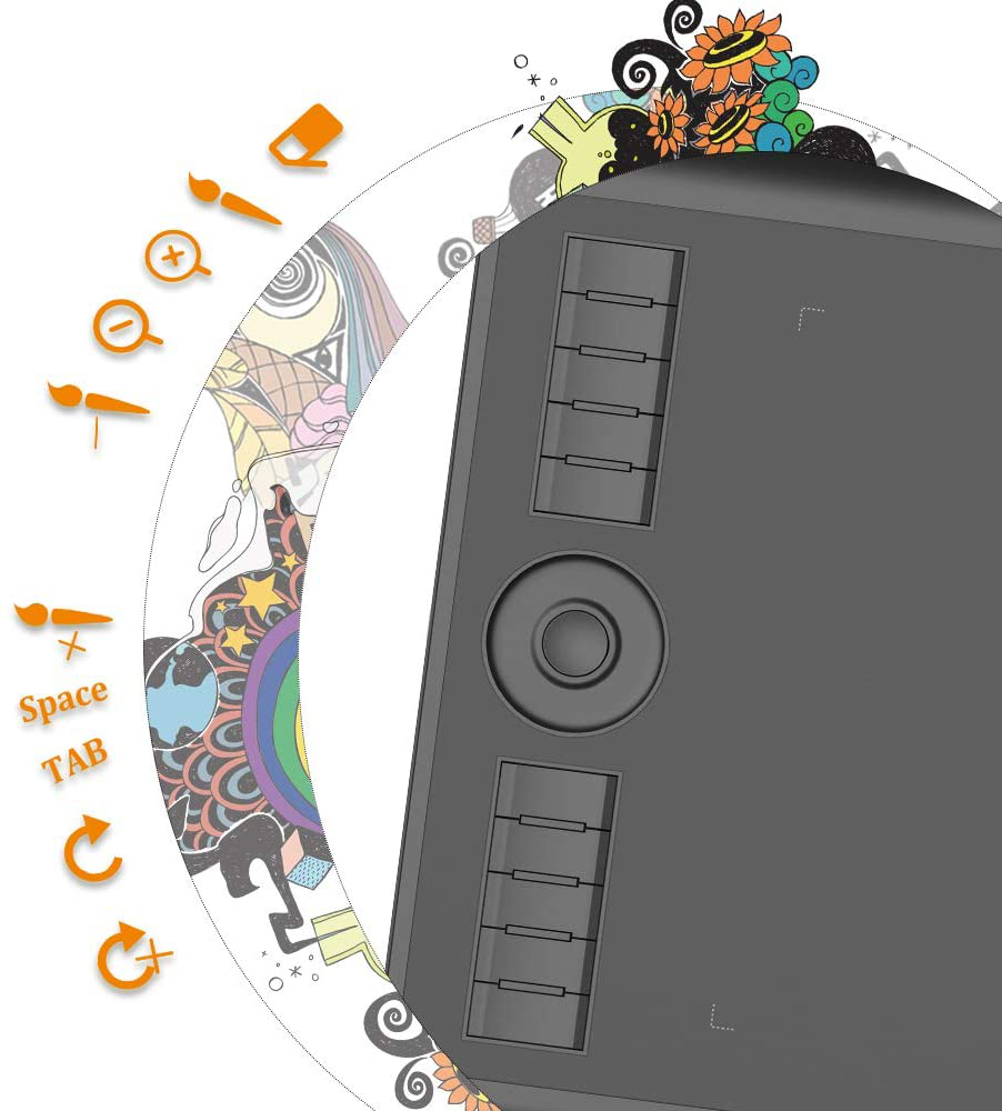 GAOMON M10K PRO 10 X 6.25 Inches Art Digital Graphic Tablet for Drawing Supports Tilt & Radial Function with 10 Shortcut Keys Work on Android OS & PC