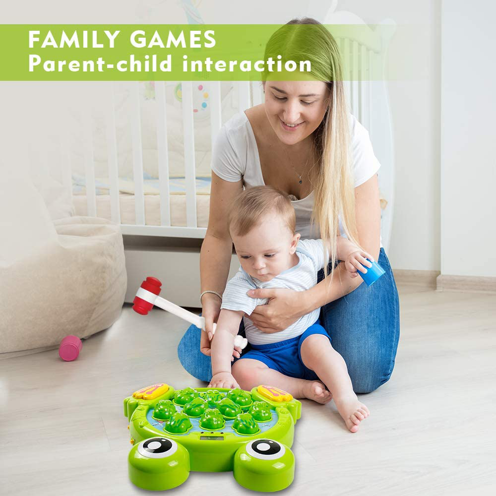 YEEBAY Interactive Whack a Frog Game, Learning, Active, Early Developmental Toy, Fun Gift for Age 3, 4, 5, 6, 7, 8 Years Old Kids, Boys, Girls,2 Hammers Included