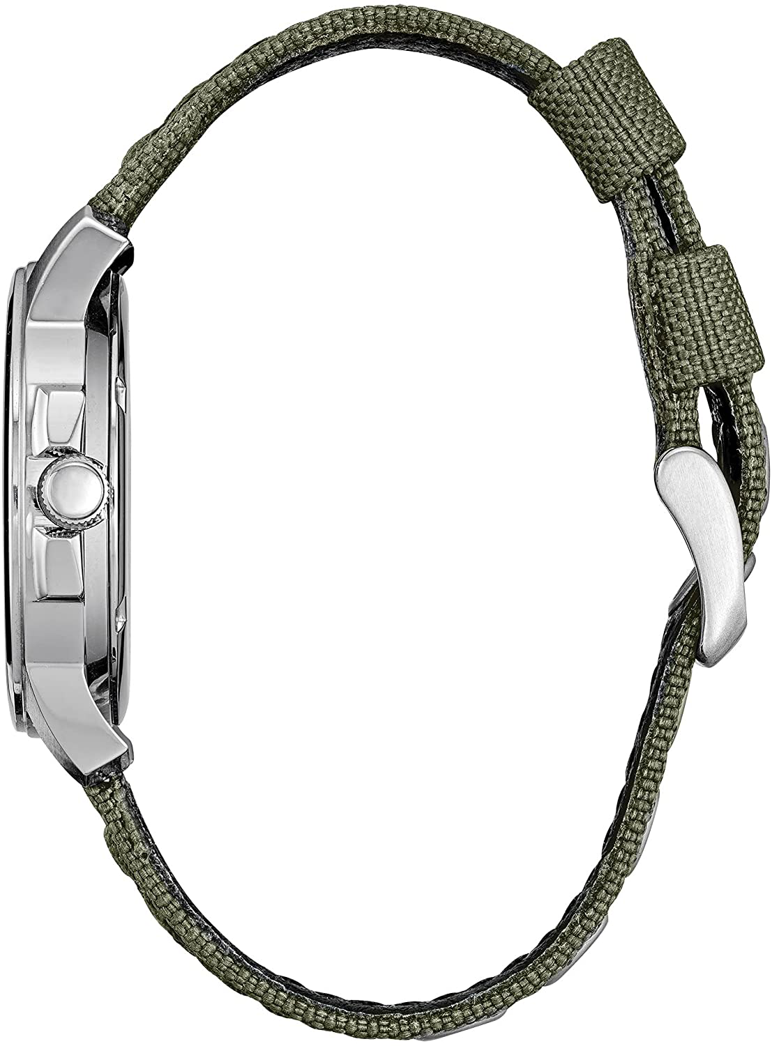 Citizen Eco-Drive Garrisonquartz Unisex Watch, Stainless Steel with Nylon Strap, Field Watch, Green (Model: BM8180-03E)