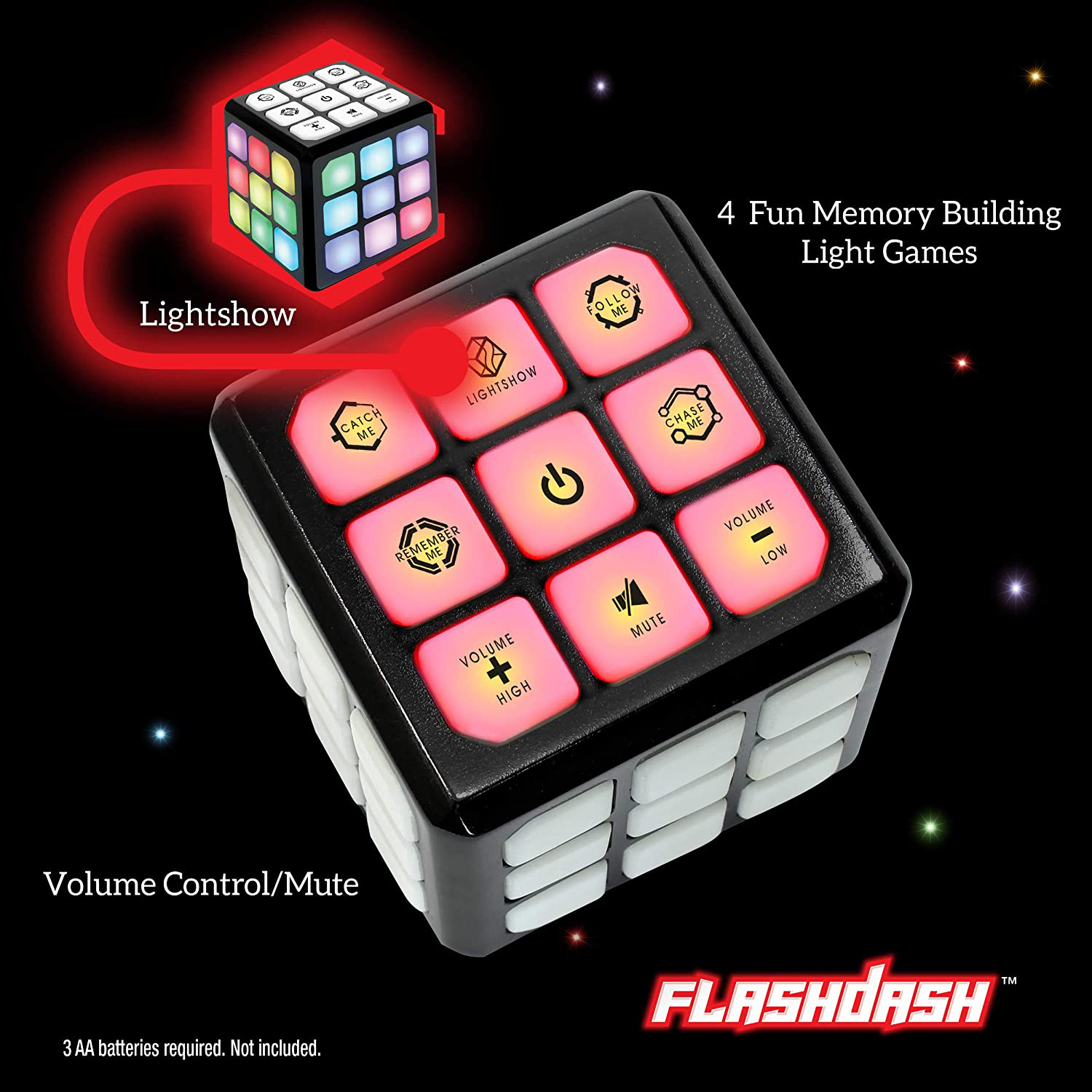 Flashing Cube Electronic Memory & Brain Game | 4-In-1 Handheld Game for Kids | STEM Toy for Kids Boys and Girls | Fun Gift Toy for Kids Ages 6-12 Years Old