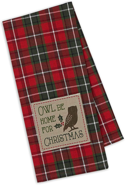 DII Cotton Christmas Holiday Dish Towels, 18X28" Set of 3, Decorative Oversized Embroidered Kitchen Towels, Perfect Home and Kitchen Gift-Cabin Christmas