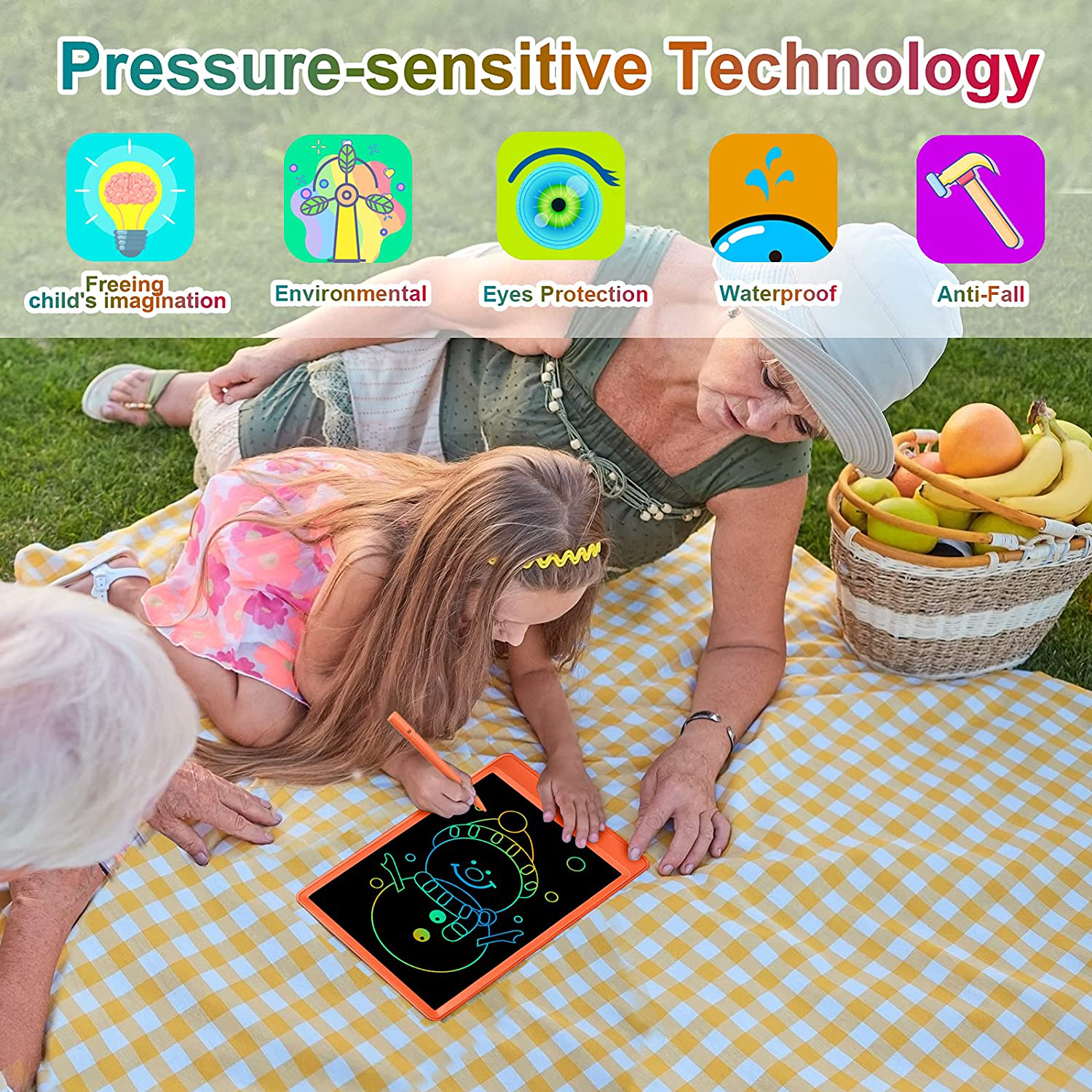 Toys for 3-6 Years Old Girls Boys, Flueston Upgraded LCD Writing Tablet 10 Inch Doodle Board, Electronic Drawing Tablet Drawing Pads, Educational Birthday Gift for 3 4 5 6 7 8 Years Old Kids Toddler