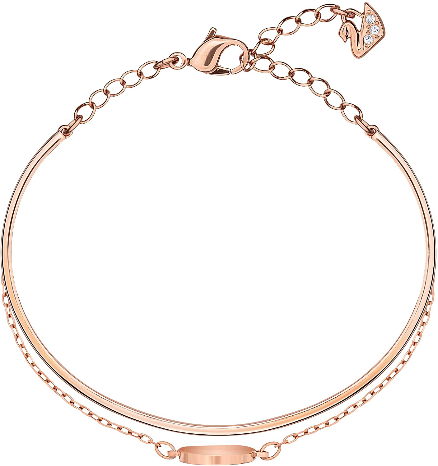 Swarovski Ginger Women'S Bangle with White Crystals in a Rose-Gold Tone Plated Setting