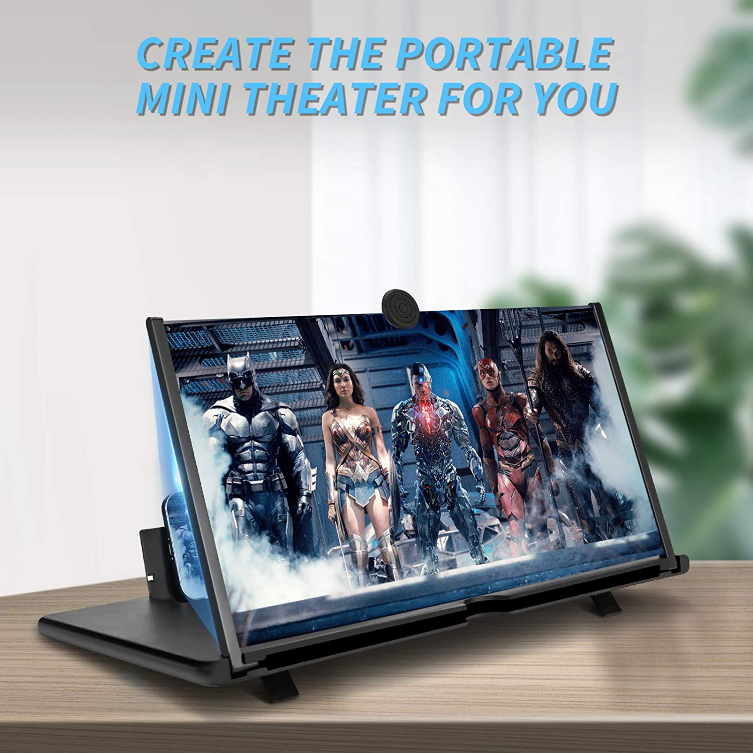 16 Inch Screen Magnifier for Cell Phone 3D Magnifier Screen Enlarger for Movies,Videos,Reading,Gaming-Screen Amplifie with Foldable Phone Stand Holder. Compatible with All Smartphones -Black