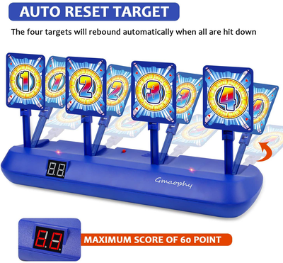 Digital Shooting Targets with Foam Dart Toy Shooting Blaster , 4 Targets Auto Reset Electronic Scoring Toys, Shooting Toys for Age of 5 6 7 8 9 10+ Years Old Kid Boys Girls, Compatible with Nerf Toys