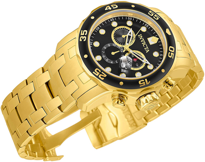 Invicta Men'S 0072 Pro Diver Collection Chronograph 18K Gold-Plated Watch