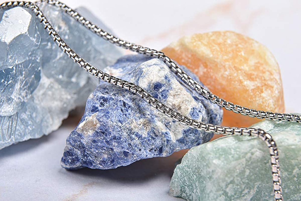 NYC Sterling round Link Chain - Rhodium Necklaces for Men – Luxurious Rhodium Chain – 2Mm round Box Chain – Modern and Minimalist Design – Made in Italy - 16-Inch to 30-Inch