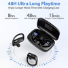 Wireless Earbuds Occiam Bluetooth Headphones 48H Play Back Earphones in Ear Waterproof with Microphone LED Display for Sports Running Workout Black