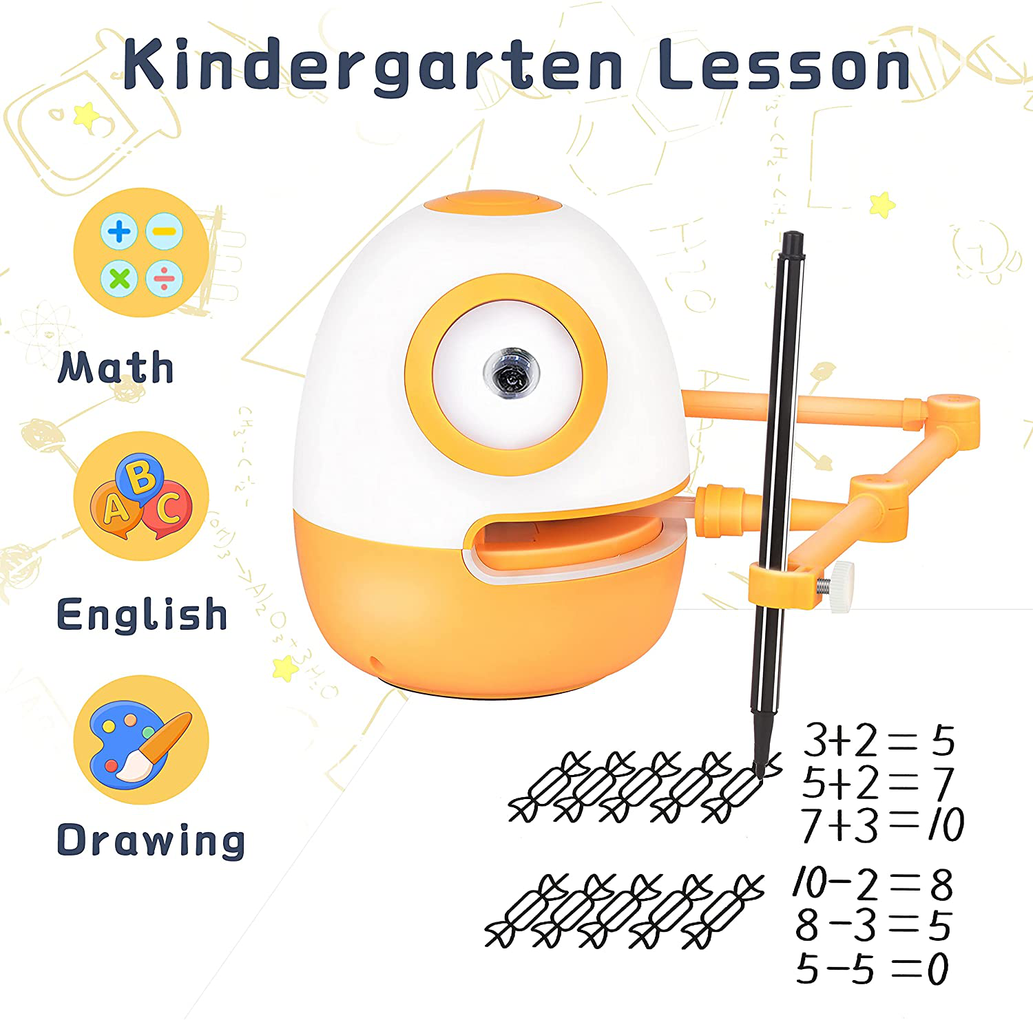 WEDRAW Learning Educational Robot Toys for 3 4 5 Year Old Kids,Interactive Talking Drawing Robot Teach Math Sight Words Preschool Kindergarten Learning Activities Toy Gift for Girls and Boys Age 3-5