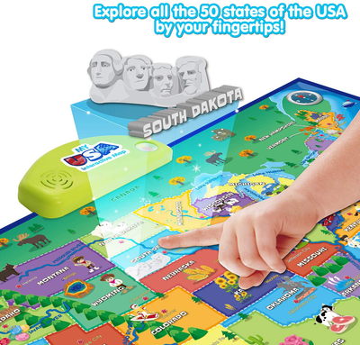 BEST LEARNING I-Poster My USA Interactive Map - Educational Talking Toy for Kids of Ages 5 to 12 Years
