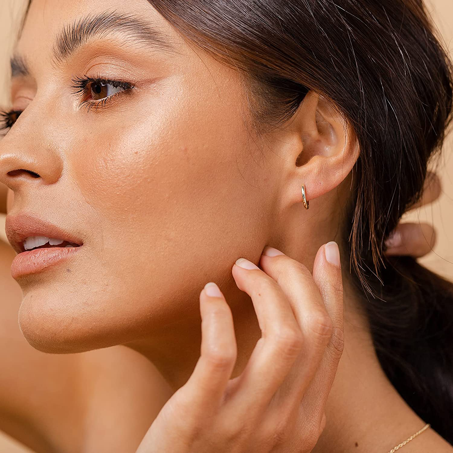 PAVOI 14K Gold Plated Cuff Earrings Huggie Stud | Small Hoop Earrings for Women