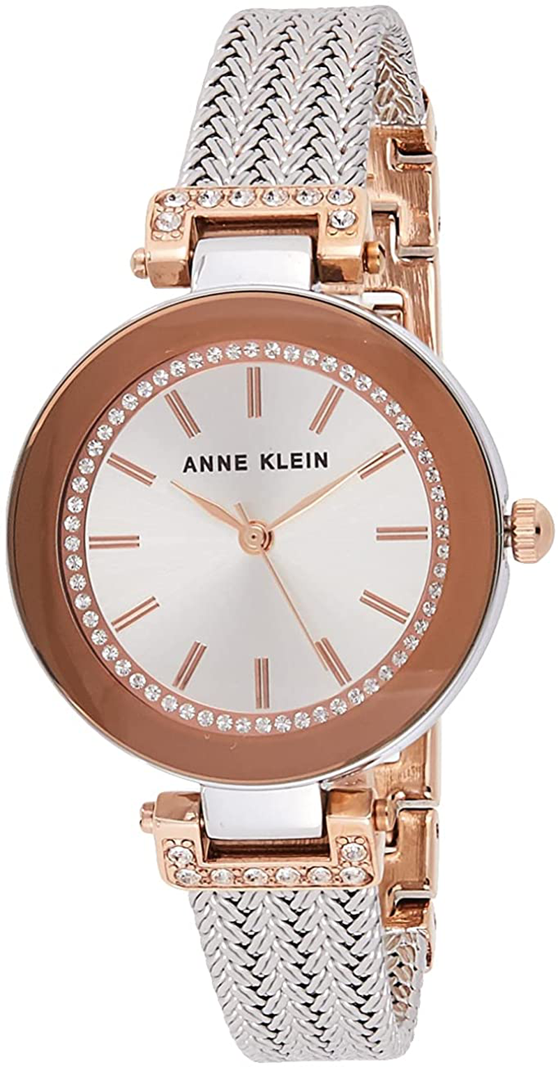 Anne Klein Women'S Premium Crystal Accented Mesh Bracelet Watch