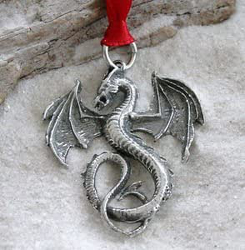 Trilogy Jewelry Pewter Dragon Gothic Fantasy Christmas Ornament and Holiday Decoration