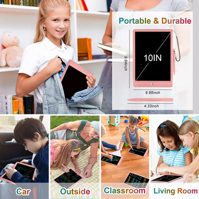 FLUESTON LCD Writing Tablet 10 Inch Drawing Pad, Colorful Screen Doodle Board for Kids, Traveling Gift Toys for 2 3 4 5 6 Year Old Boys and Girls