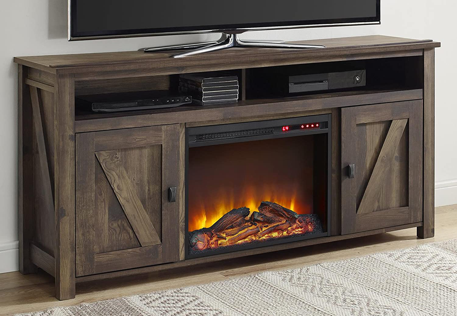Ameriwood Home Farmington Electric Fireplace TV Console for Tvs up to 60", Rustic