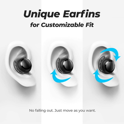 Wireless Earbuds, Tribit 100H Playtime Bluetooth 5.0 IPX8 Waterproof Touch Control True Wireless Bluetooth Earbuds with Mic Earphones In-Ear Deep Bass Built-In Mic Bluetooth Headphones, Flybuds 3