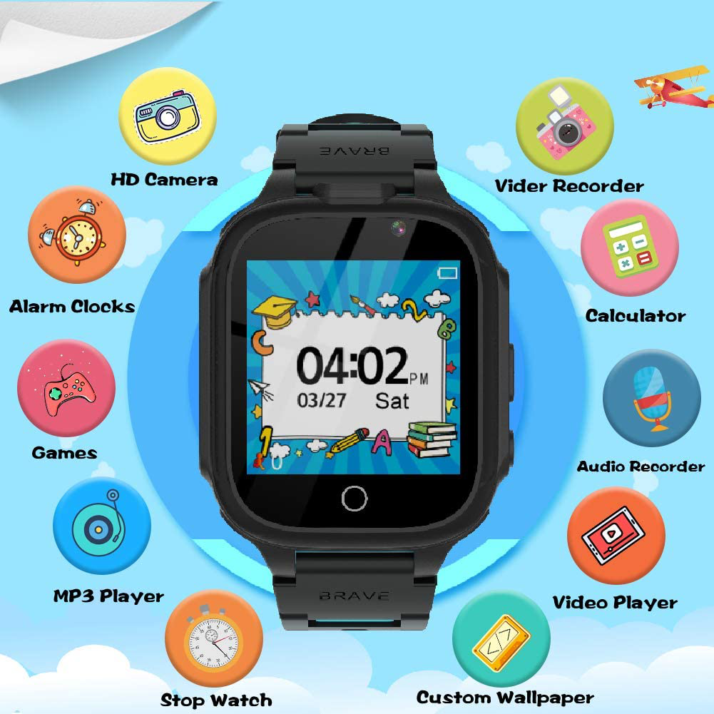 Kids Smart Watch Boys Girls with 14 Games Dual Camera 1.44" Touch Screen Music Player Video Recorder 12/24 Hr Pedometer Alarm Clock Calculator Flashlight Stopwatch Electronic Learning Education Toys