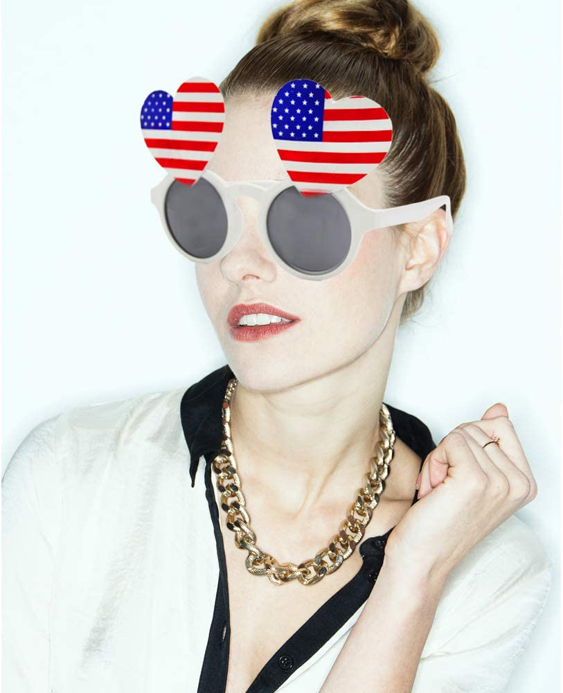 TD.IVES American Flag Glasses USA Patriotic Party Sunglasses Holiday Sunglasses Eyewear for Party Props(6 Pack)